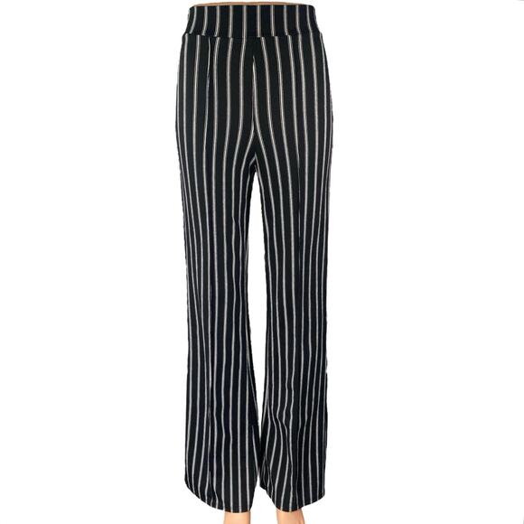 Windsor Women's Back Striped High Waisted Wide Leg Flared Trousers Pants Size XS - Picture 1 of 5